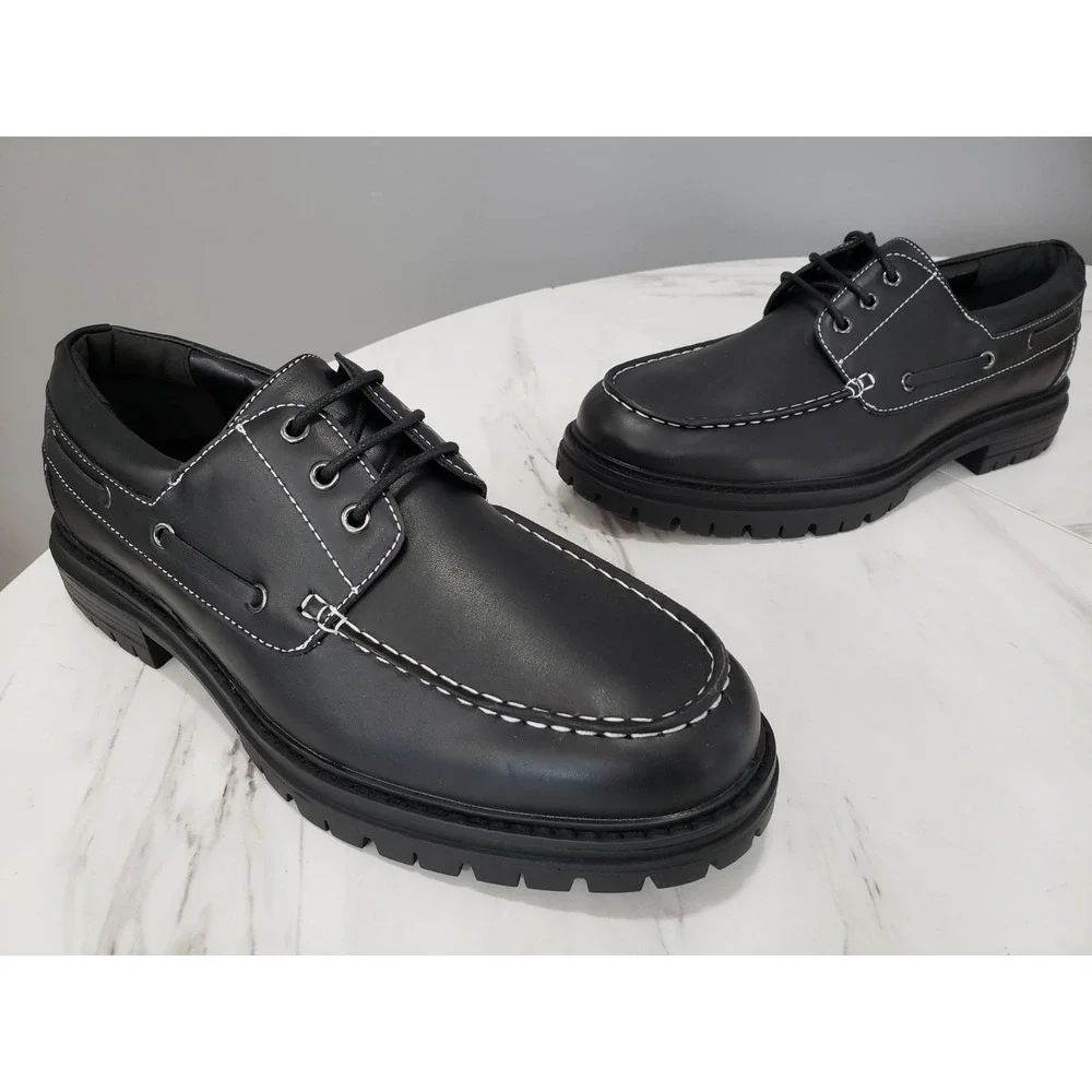 ASOS SIZE 10 / EURO 43 CHUNKY LACE UP BOAT SHOES lug sole mens y2k Goth Dress